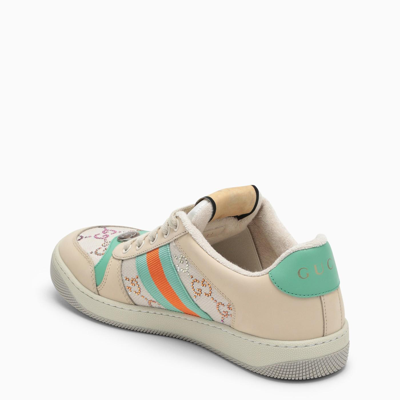 Shop Gucci Screener Sneaker Beige In White