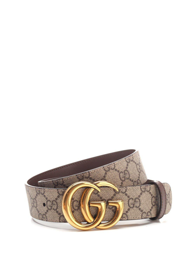 Shop Gucci Gg Marmont Reversible Belt In White