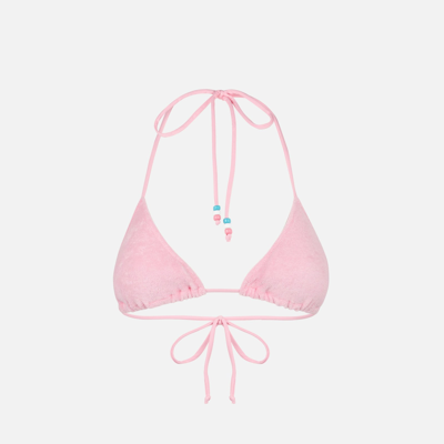 Mc2 Saint Barth Woman Terry Triangle Top Swimsuit With Charms