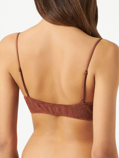 Mc2 Saint Barth Woman Terry Brown Bralette Swimsuit In Brown