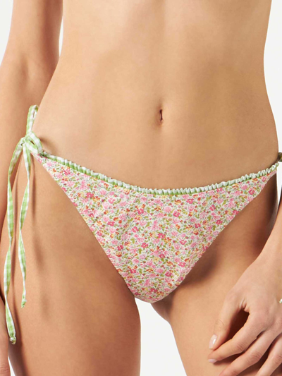 Mc2 Saint Barth Woman Swim Briefs With Liberty Print Liberty Special Edition In Green