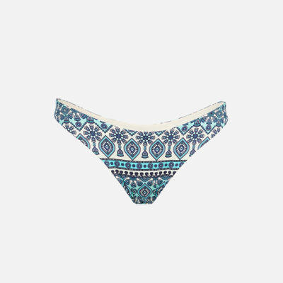 Mc2 Saint Barth Woman Swim Briefs With Gipsy Print In Green