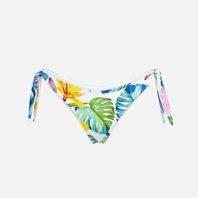 Mc2 Saint Barth Woman Swim Briefs With Flower Print In Multicolor