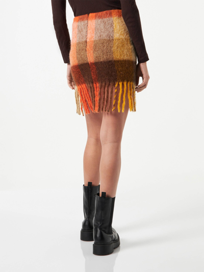 Mc2 Saint Barth Woman Skirt With Fringes In Brown