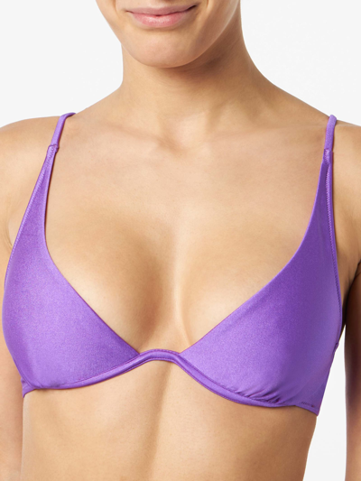 Mc2 Saint Barth Woman Shiny Violet V-wired Top In Purple