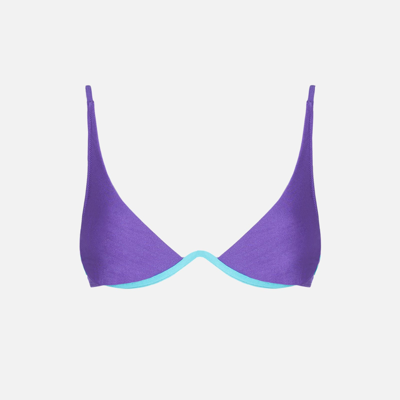 Mc2 Saint Barth Woman Shiny Violet V-wired Top
