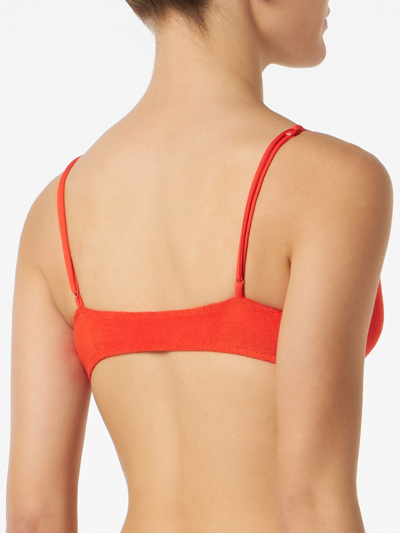 Mc2 Saint Barth Woman Orange Terry Bralette Swimsuit In Brown