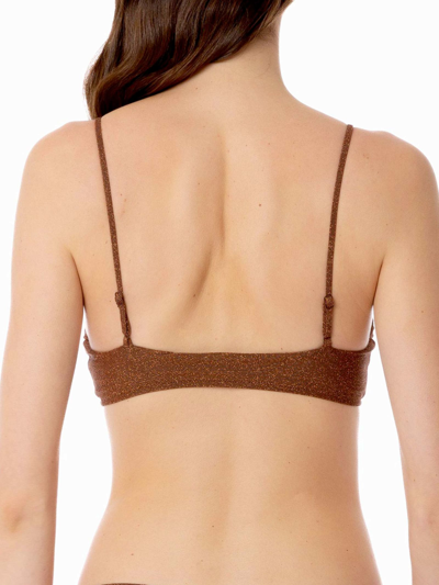 Mc2 Saint Barth Woman Terry Brown Bralette Swimsuit In Brown