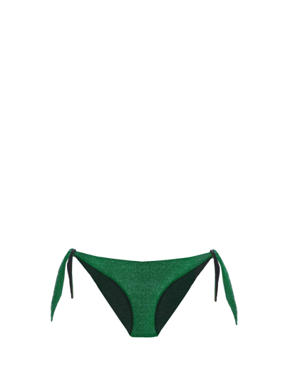 Shop Mc2 Saint Barth Woman Green Lurex Swim Briefs
