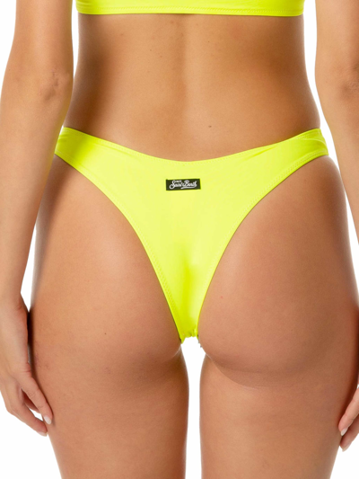 Shop Mc2 Saint Barth Woman Fluo Yellow Cheeky Swim Briefs