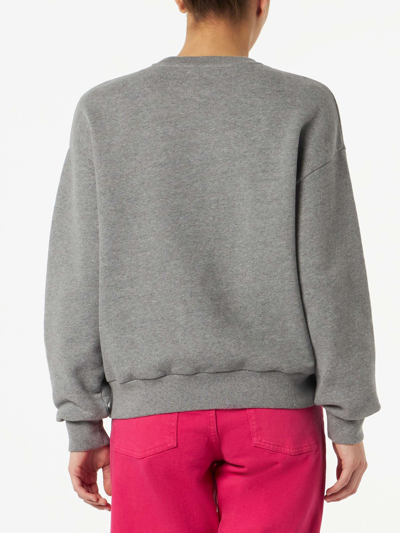 Shop Mc2 Saint Barth Woman Fleece Sweatshirt With Pink Terry Logo In Grey