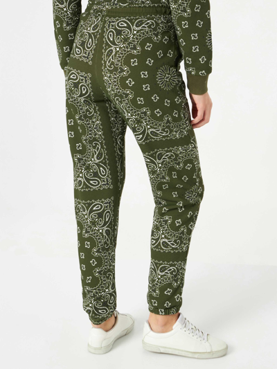 Mc2 Saint Barth Woman Fleece Pants With Green Bandanna Print