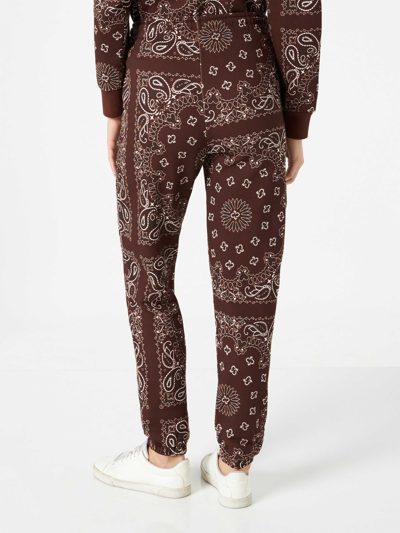 Mc2 Saint Barth Woman Fleece Pants With Brown Bandanna Print