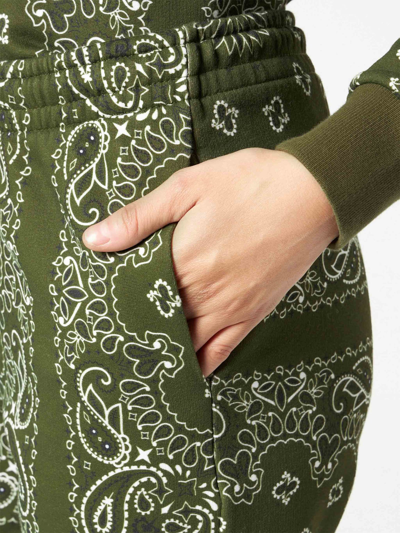 Mc2 Saint Barth Woman Fleece Pants With Green Bandanna Print