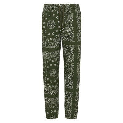 Mc2 Saint Barth Woman Fleece Pants With Green Bandanna Print
