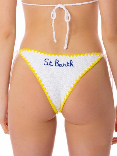 Shop Mc2 Saint Barth Woman Crochet Swim Briefs In White