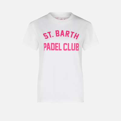 Mc2 Saint Barth Woman Cotton T-shirt With Padel Club Print
