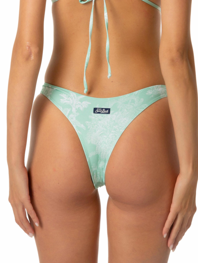 Mc2 Saint Barth Woman Cheeky Swim Briefs With Jungle Print In Green