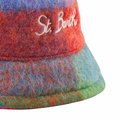 Mc2 Saint Barth Woman Bucket Hat With Check Print In Multicolor