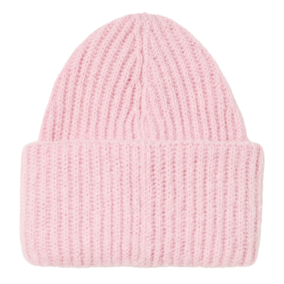 Shop Mc2 Saint Barth Woman Brushed And Ultra Soft Beanie With Hearts Appliqués In Pink