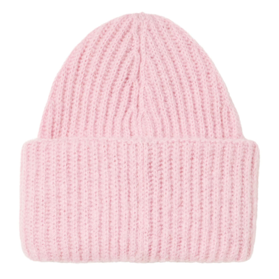 Mc2 Saint Barth Woman Brushed And Ultra Soft Beanie With Hearts Appliqués In Pink