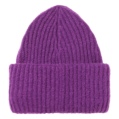 Mc2 Saint Barth Woman Brushed And Ultra Soft Beanie With Daisies Appliqués In Purple