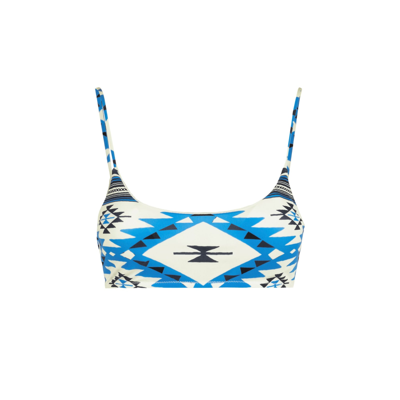 Mc2 Saint Barth Woman Bralette Swimsuit With Ikat Print
