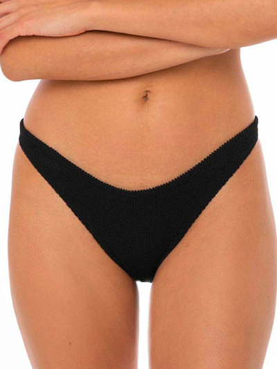 Shop Mc2 Saint Barth Woman Black Crinkle Swim Briefs