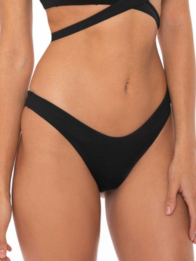 Shop Mc2 Saint Barth Woman Black Cheeky Swim Briefs