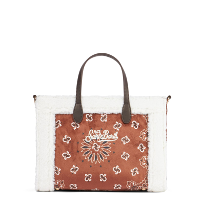 Mc2 Saint Barth Vivian Handbag With Bandanna Print In Brown