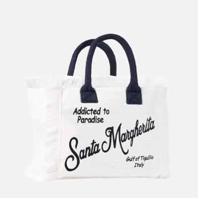 Mc2 Saint Barth Vanity Terry Shoulder Bag With Santa Margherita Embroidery In White