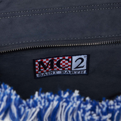 Mc2 Saint Barth Vanity Shoulder Bag With Nordic Pattern In Blue