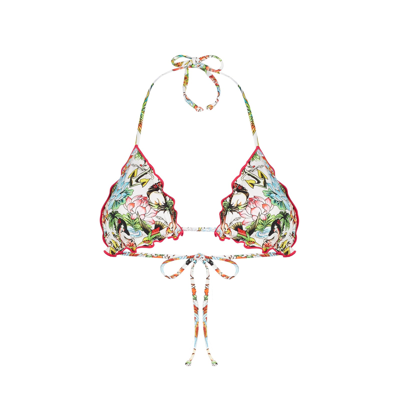 Mc2 Saint Barth Triangle Top With Tattoo Print In White