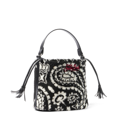 Shop Mc2 Saint Barth Sherpa Bucket Bag With Bandanna Print In Black