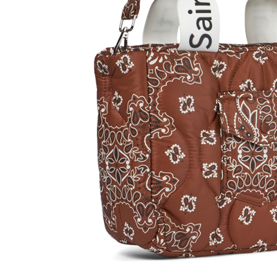 Mc2 Saint Barth Padded Handbag With Bandanna Print In Brown