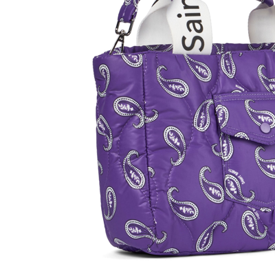 Shop Mc2 Saint Barth Puffer Handbag With Paisley Print In Pink