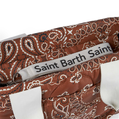 Mc2 Saint Barth Padded Handbag With Bandanna Print In Brown