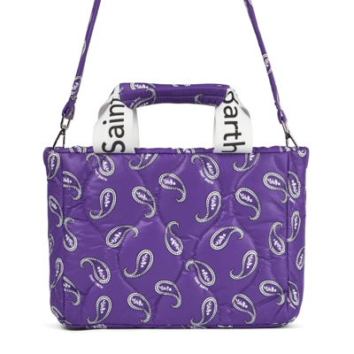 Mc2 Saint Barth Padded Handbag With Paisley Print In Pink