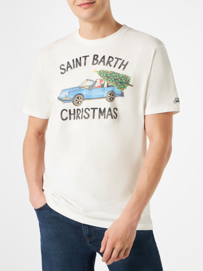 Shop Mc2 Saint Barth Man T-shirt With Santa Claus Print