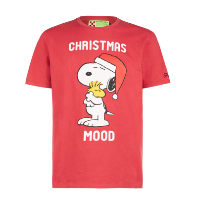 Shop Mc2 Saint Barth Man Heavy Cotton T-shirt With Snoopy Print Peanuts Special Edition In Red