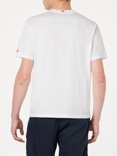 Shop Mc2 Saint Barth Man T-shirt With Ex Sciupa Femmine Embroidery In White