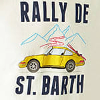 Mc2 Saint Barth Man T-shirt With Car Print In White