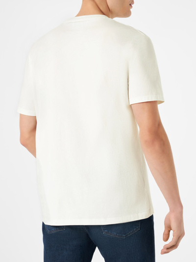 Mc2 Saint Barth Man T-shirt With Car Print In White