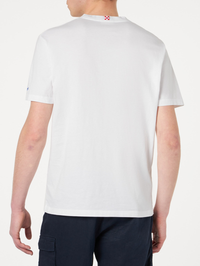 Mc2 Saint Barth Man T-shirt With Aperol Front Embroidery Aperol Special Edition In White