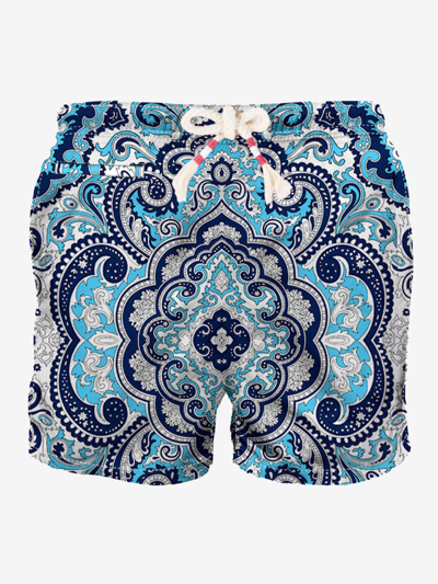 Shop Mc2 Saint Barth Man Swim Shorts With Paisley Print