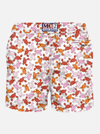 Mc2 Saint Barth Man Swim Shorts With Crabs Print