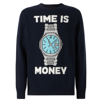 MC2 SAINT BARTH MAN SWEATER WITH TIME IS MONEY EMBROIDERY 