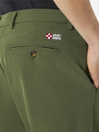 Mc2 Saint Barth Man Military Green Bermuda In Green