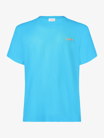 Mc2 Saint Barth Man Light-blue Cotton T-shirt In Sky
