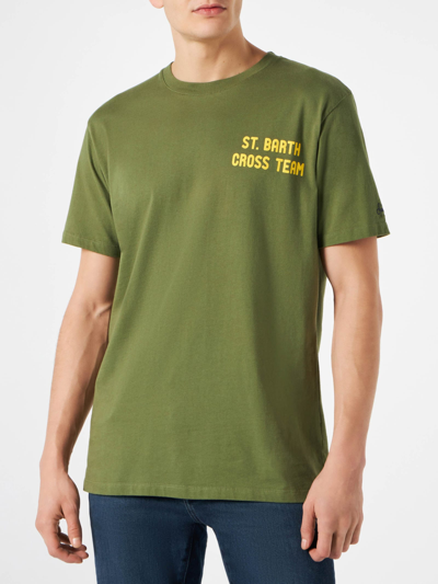 Shop Mc2 Saint Barth Man Green T-shirt With Snoopy Print Peanuts Special Edition